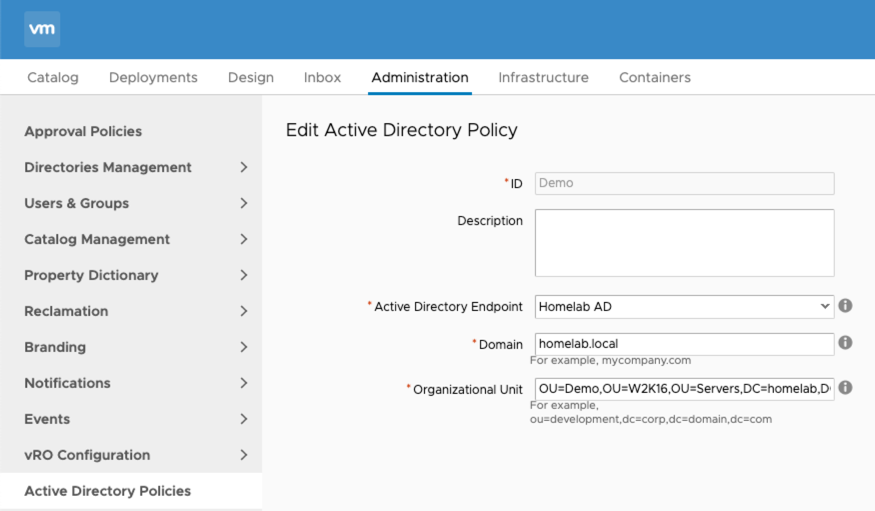 New Active Directory Policy