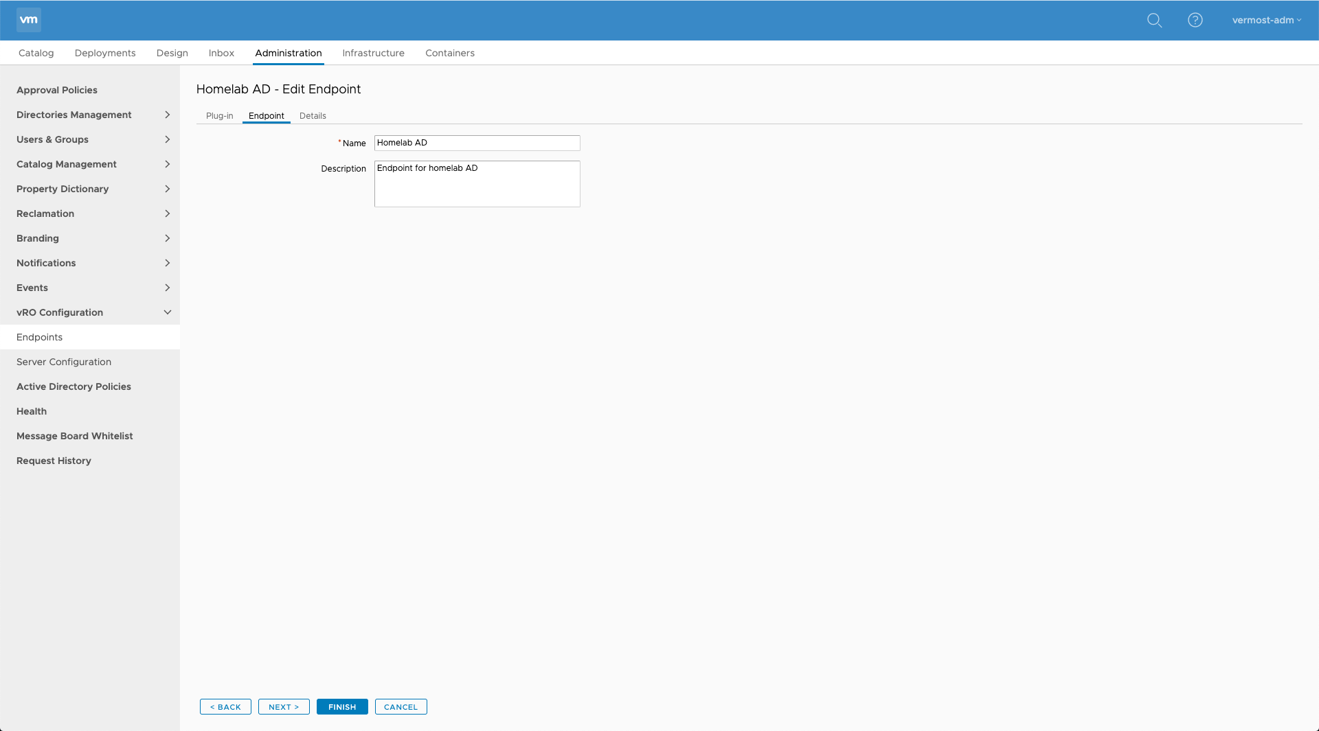 New Active Directory endpoint