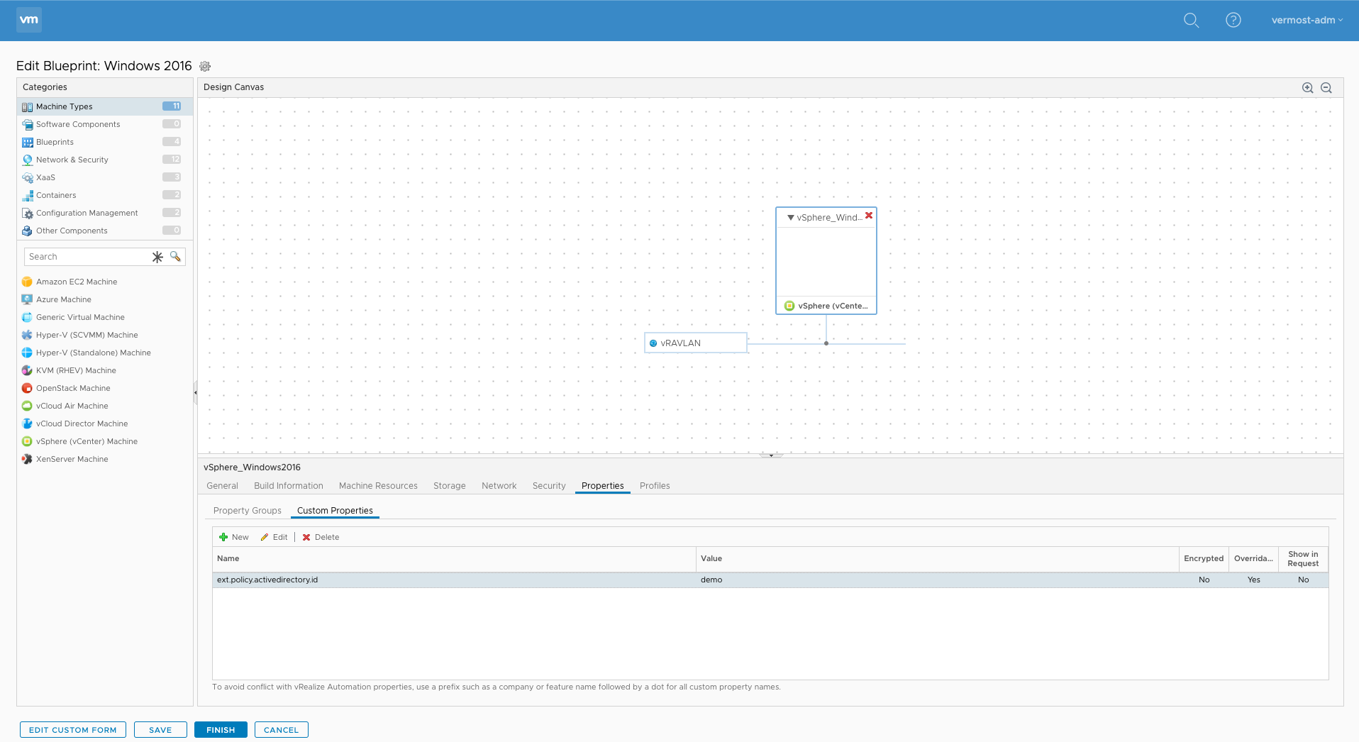 Using Active Directory Policy on blueprint level